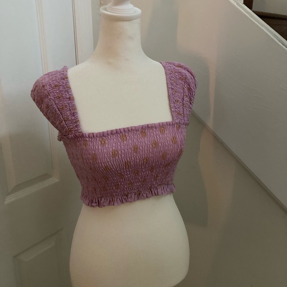 Nicholas Purple Smocked Women's Top - Picture 1 of 4